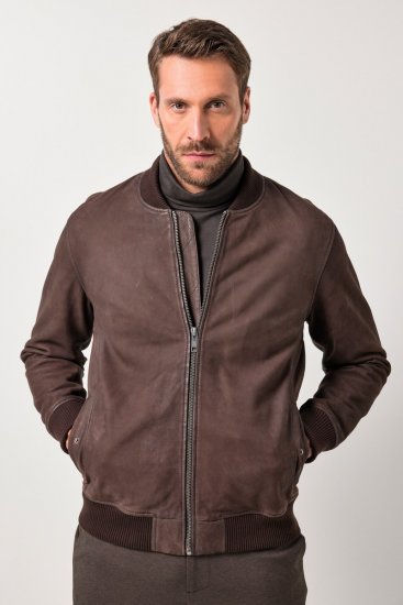JP1880 Jacket Buffed Nubuck Lamb Leather Brown - Didelės vyriškos striukės - Didelės vyriškos striukės