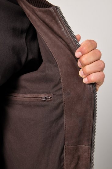 JP1880 Jacket Buffed Nubuck Lamb Leather Brown - Didelės vyriškos striukės - Didelės vyriškos striukės