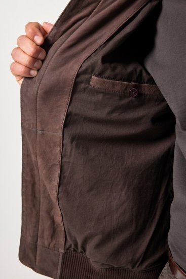 JP1880 Jacket Buffed Nubuck Lamb Leather Brown - Didelės vyriškos striukės - Didelės vyriškos striukės