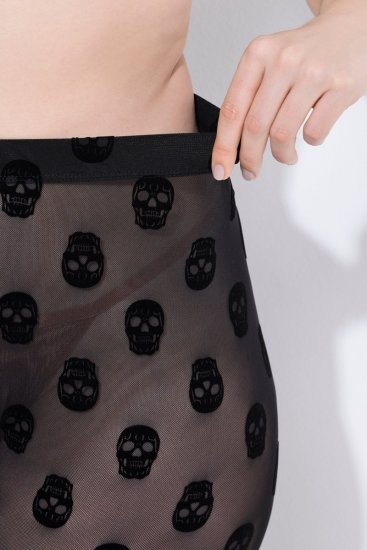 Ulla Popken 842886 Raštuotos pėdkelnių tamprės Juoda - Pėdkelnės & kojinės - 
