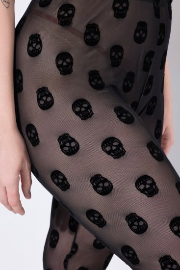 Ulla Popken 842886 Raštuotos pėdkelnių tamprės Juoda - Pėdkelnės & kojinės - 