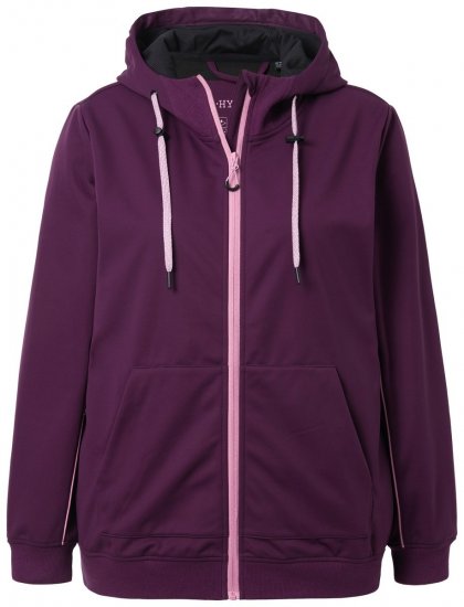 Ulla Popken 843186 Vandenį atstumianti softshell striukė su atšvaitais Vyno raudona - Striukės - Didelių dydžių striukės moterims