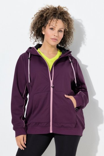 Ulla Popken 843186 Vandenį atstumianti softshell striukė su atšvaitais Vyno raudona - Striukės - Didelių dydžių striukės moterims