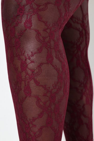 Ulla Popken 844543 Pėdkelnės su nėriniais Vyno raudona - Pėdkelnės & kojinės - 