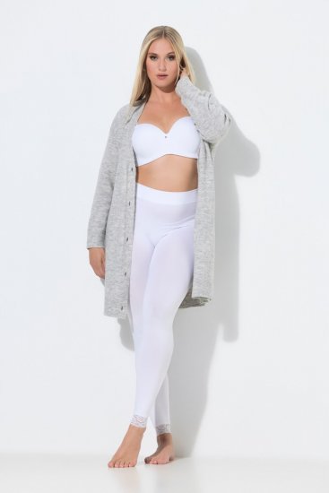 Ulla Popken 844563 Pėdkelnių tamprės su nėriniais Balta - Pėdkelnės & kojinės - 