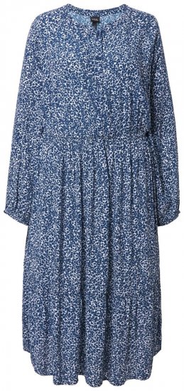 Ulla Popken 844594 Gėlėta midi suknelė Tamsiai mėlyna - Midi suknelės - Moteriškos midi suknelės didesniais dydžiais