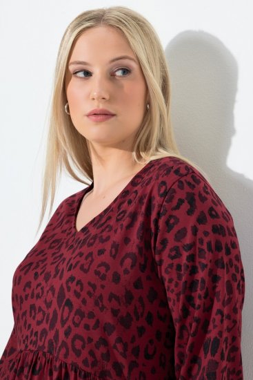 Ulla Popken 844945 A formos džersio suknelė su V formos iškirpte Slyvų - Džersio suknelės - 