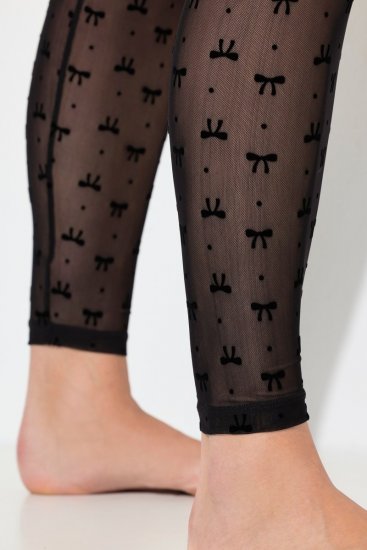 Ulla Popken 844970 Raštuotos pėdkelnių tamprės Juoda - Pėdkelnės & kojinės - 