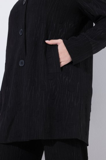 Ulla Popken 845026 Marškininė striukė su zebro raštu Juoda - Striukės - Didelių dydžių striukės moterims
