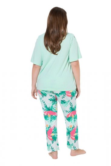 Ulla Popken 846971 Pižama su raštu Šviesiai žalia - Pižama/Loungewear - 