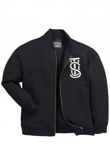 STHUGE 847083 Varsity striukė iš scuba audinio Juoda - Didelės vyriškos striukės - Didelės vyriškos striukės