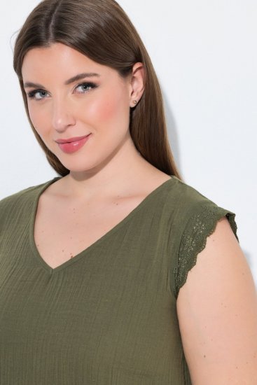 Ulla Popken 848131 Pižama su nėriniais Alyvuogių žalia - Pižama/Loungewear - 