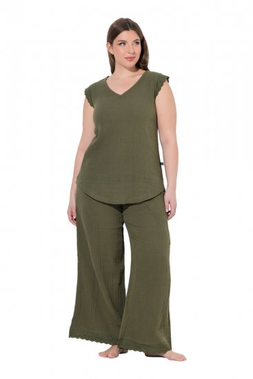 Ulla Popken 848131 Pižama su nėriniais Alyvuogių žalia - Pižama/Loungewear - 