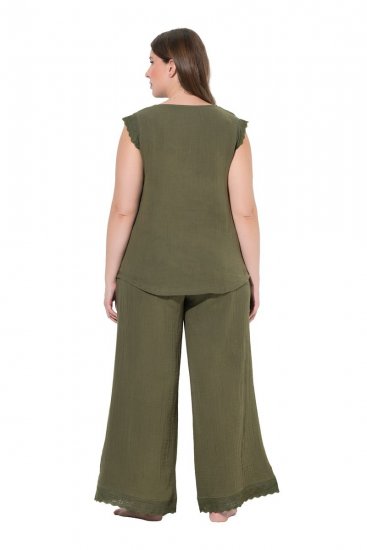 Ulla Popken 848131 Pižama su nėriniais Alyvuogių žalia - Pižama/Loungewear - 