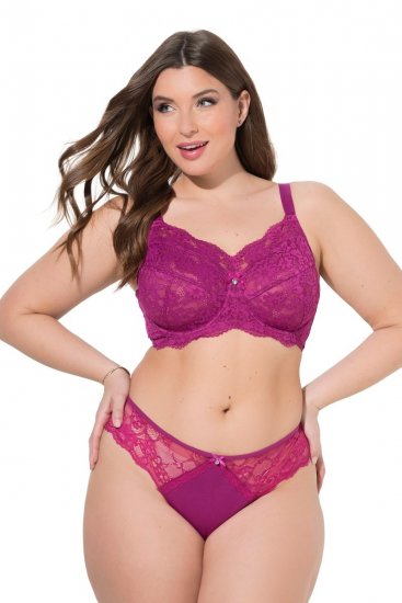 Ulla Popken 848522 Stringai su nėriniais 3 vnt. Tamsiai violetinė - Kelnaitės - 