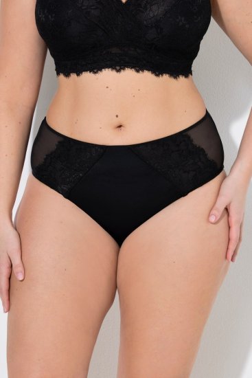 Ulla Popken 848693 Bokseriai su nėriniais Juoda - Kelnaitės - 