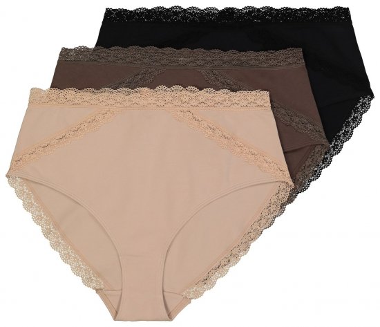 Ulla Popken 848803 Kelnaitės su nėriniais 3 vnt. Juoda - Kelnaitės - 