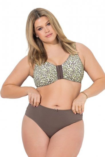 Ulla Popken 848826 Stringai su gyvūnų raštu 3 vnt. Taupe - Kelnaitės - 