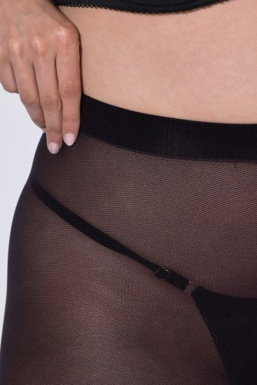 Ulla Popken 849049 Dryžuotos pėdkelnės 40 den Juoda - Pėdkelnės & kojinės - 