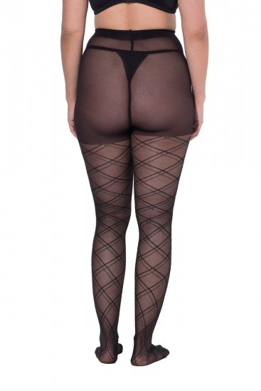 Ulla Popken 849049 Dryžuotos pėdkelnės 40 den Juoda - Pėdkelnės & kojinės - 