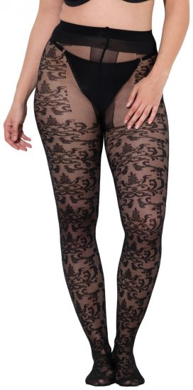 Ulla Popken 849055 Gėlėtos pėdkelnės Juoda - Pėdkelnės & kojinės - 