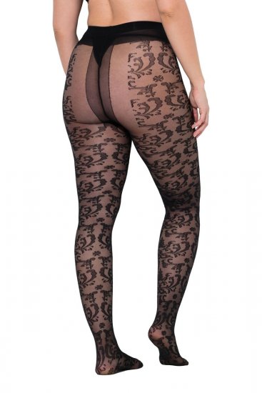 Ulla Popken 849055 Gėlėtos pėdkelnės Juoda - Pėdkelnės & kojinės - 