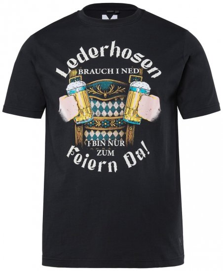 Men+ 410 Marškinėliai Lederhosn Juoda - Marškinėliai - Marškinėliai - 2XL-14XL