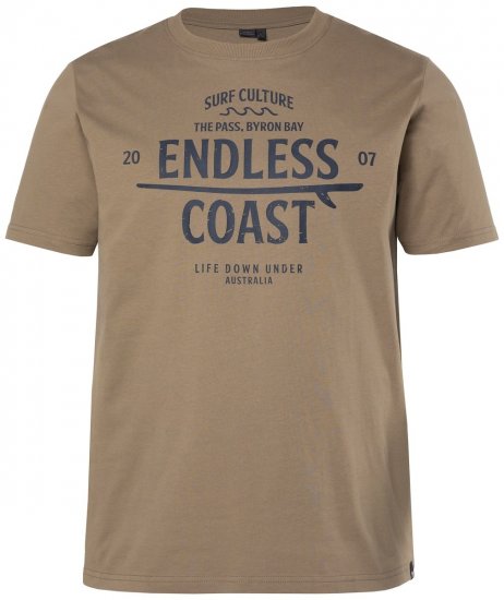 Men+ 448 Marškinėliai Endless Coast Pilkšvai ruda - Marškinėliai - Marškinėliai - 2XL-14XL
