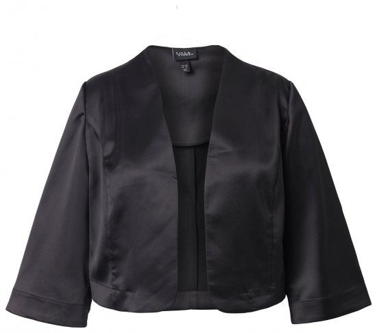 Ulla Popken 849457 Bolero Juoda - Bolero švarkeliai - 
