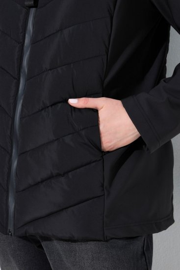 Ulla Popken 849472 Dygsniuota striukė Juoda - Striukės - Didelių dydžių striukės moterims
