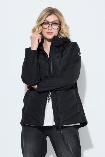 Ulla Popken 849472 Dygsniuota striukė Juoda - Striukės - Didelių dydžių striukės moterims
