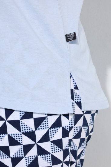 Ulla Popken 849850 Pižama su langeliais Šviesiai mėlyna - Pižama/Loungewear - 