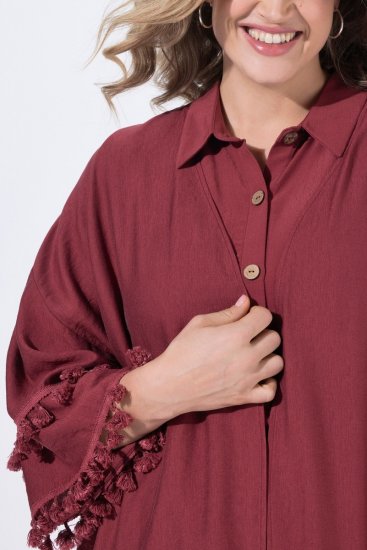 Ulla Popken 849860 Kimono Rūdžių raudona - Kardiganai - Plius dydžio megztiniai moterims