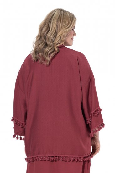 Ulla Popken 849860 Kimono Rūdžių raudona - Kardiganai - Plius dydžio megztiniai moterims