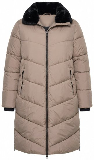 Ulla Popken 850041 Dygsniuotas paltas Taupe - Paltai - Didelių dydžių paltai moterims