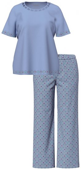 Ulla Popken 850045 Pižama trumpomis rankovėmis Šviesiai mėlyna - Pižama/Loungewear - 