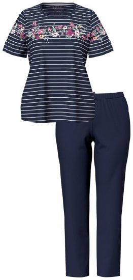 Ulla Popken 850403 Pižama su gėlių raštu Tamsiai mėlyna - Pižama/Loungewear - 