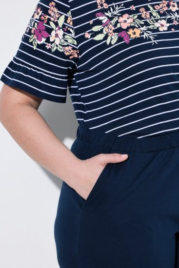 Ulla Popken 850403 Pižama su gėlių raštu Tamsiai mėlyna - Pižama/Loungewear - 