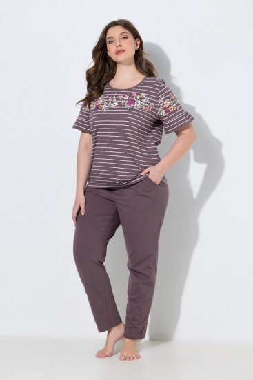 Ulla Popken 850403 Pižama su gėlių raštu Ruda - Pižama/Loungewear - 