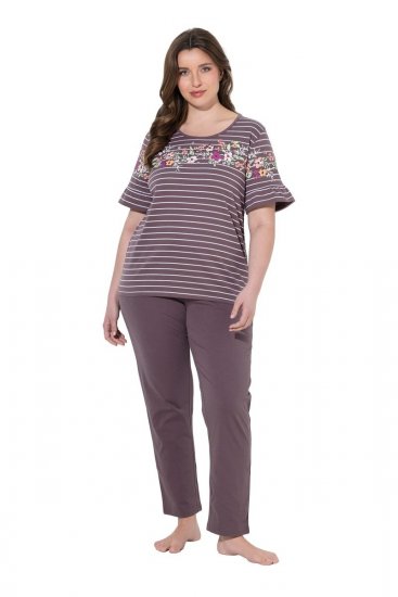 Ulla Popken 850403 Pižama su gėlių raštu Ruda - Pižama/Loungewear - 