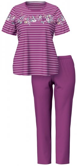 Ulla Popken 850403 Pižama su gėlių raštu Violetinė - Pižama/Loungewear - 