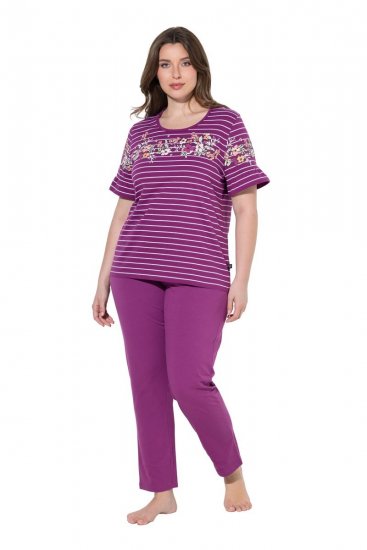 Ulla Popken 850403 Pižama su gėlių raštu Violetinė - Pižama/Loungewear - 