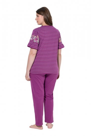 Ulla Popken 850403 Pižama su gėlių raštu Violetinė - Pižama/Loungewear - 