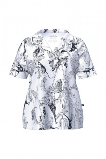 Ulla Popken 850441 Pižama su raštu Kreminė balta - Pižama/Loungewear - 