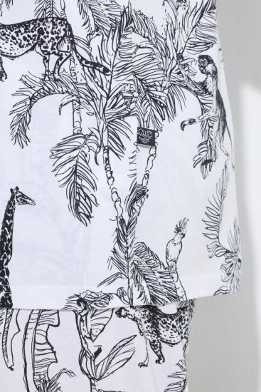 Ulla Popken 850441 Pižama su raštu Kreminė balta - Pižama/Loungewear - 