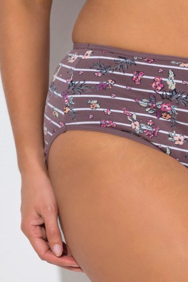 Ulla Popken 850538 Kelnaitės su gėlių raštu iš ekologiškos medvilnės 2 vnt. Ruda - Kelnaitės - 