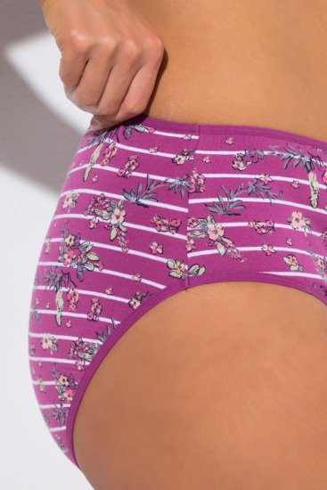 Ulla Popken 850538 Kelnaitės su gėlių raštu iš ekologiškos medvilnės 2 vnt. Violetinė - Kelnaitės - 