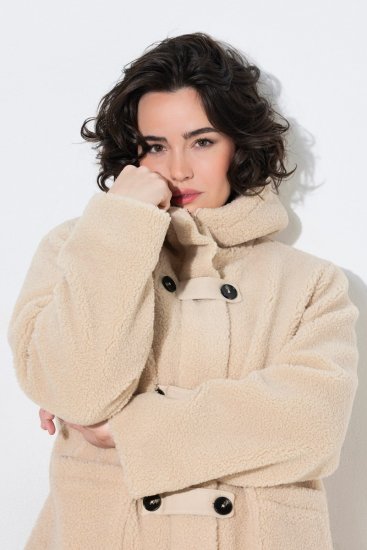 Ulla Popken 850589 Teddy striukė Kreminė balta - Striukės - Didelių dydžių striukės moterims