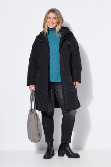 Ulla Popken 850774 Funkcinis paltas Juoda - Paltai - Didelių dydžių paltai moterims
