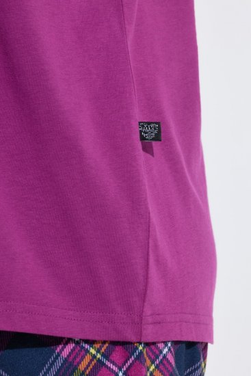 Ulla Popken 850864 3 dalių pižamos komplektas su langeliais Violetinė - Pižama/Loungewear - 